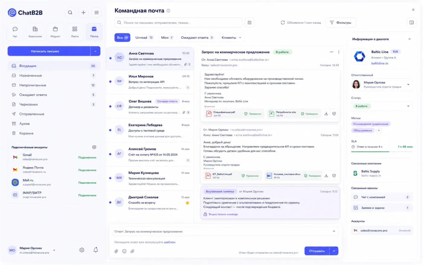Командная почта и inbox